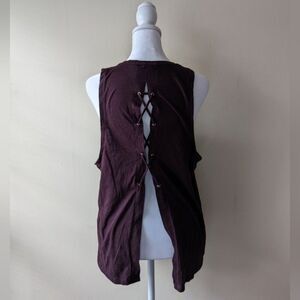 Victoria Secret Sport Purple Open Back Details Tank Large